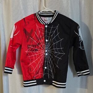SHEIN Red and Black Spider Web Kids Jacket